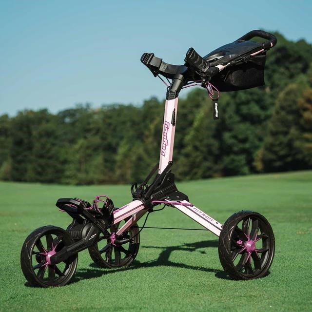 Bag Boy Nitron Auto-Open carrito manual, rosa/vino