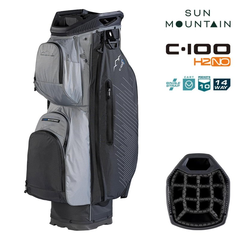 Sun Mountain H2NO C100 bolsa de carro impermeable 14 WAY, steel/cadet