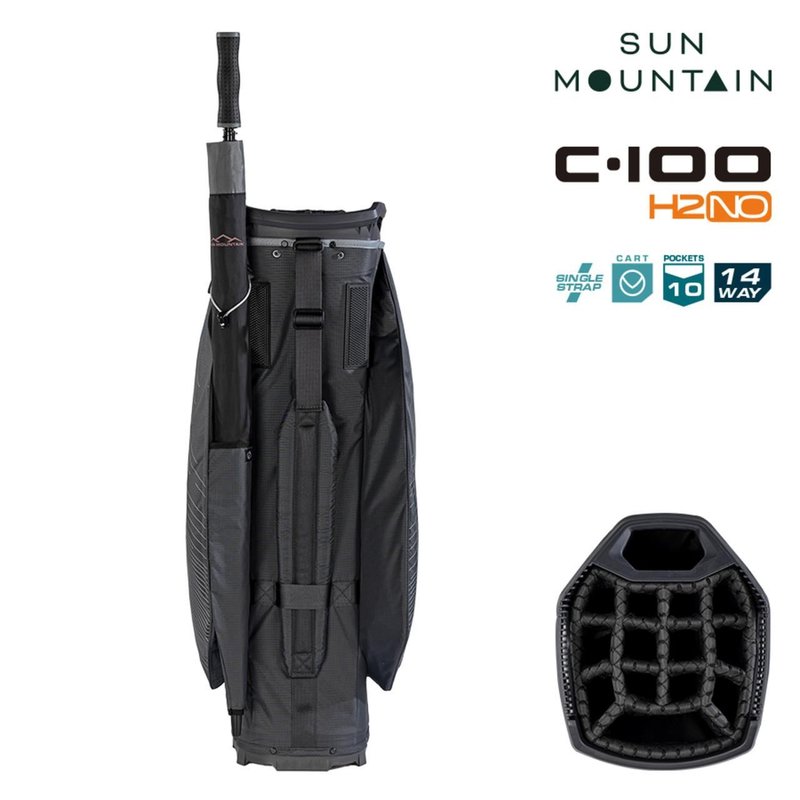 Sun Mountain H2NO C100 bolsa de carro impermeable 14 WAY, steel/cadet