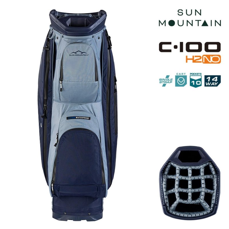Sun Mountain H2NO C100 cart bag impermeable, navy/ash/platinum
