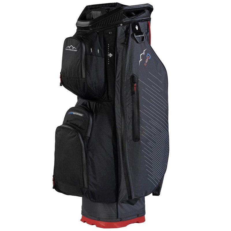 Sun Mountain H2NO C100 cart bag impermeable, steel/black/red