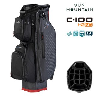 Sun Mountain H2NO C100 cart bag impermeable, steel/black/red