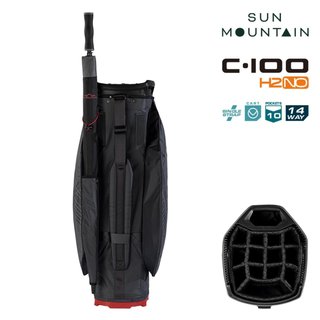 Sun Mountain H2NO C100 cart bag impermeable, steel/black/red