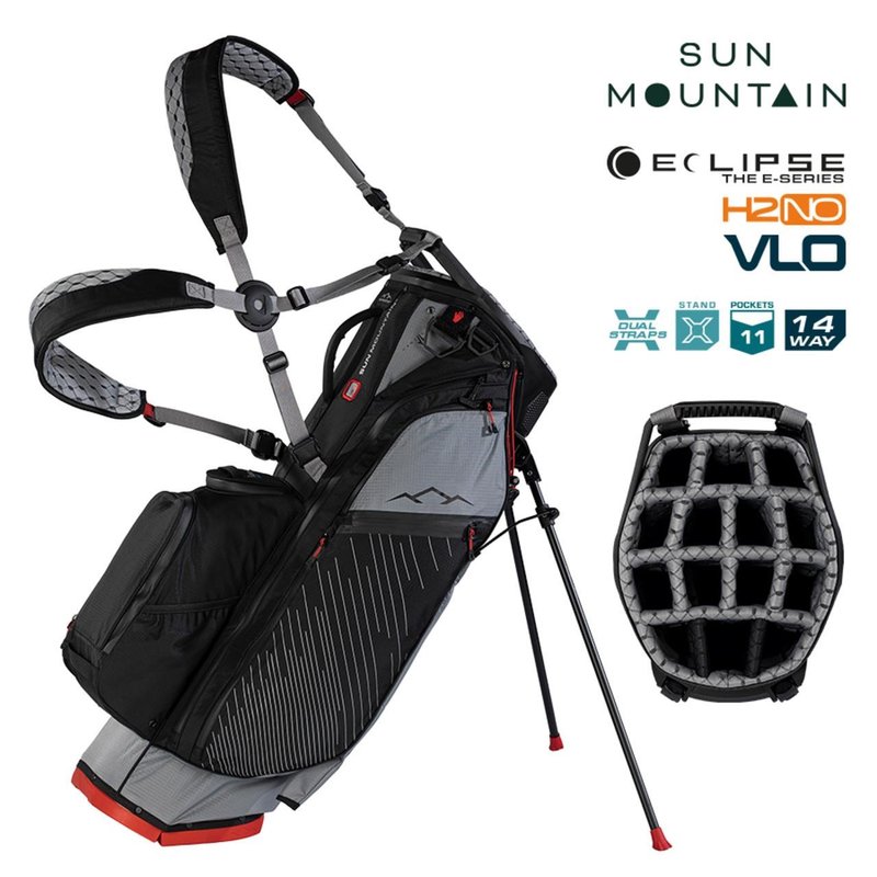 Sun Mountain H2NO E-4.5 14 Way VLO stand bag impermeable, nickel/black/red