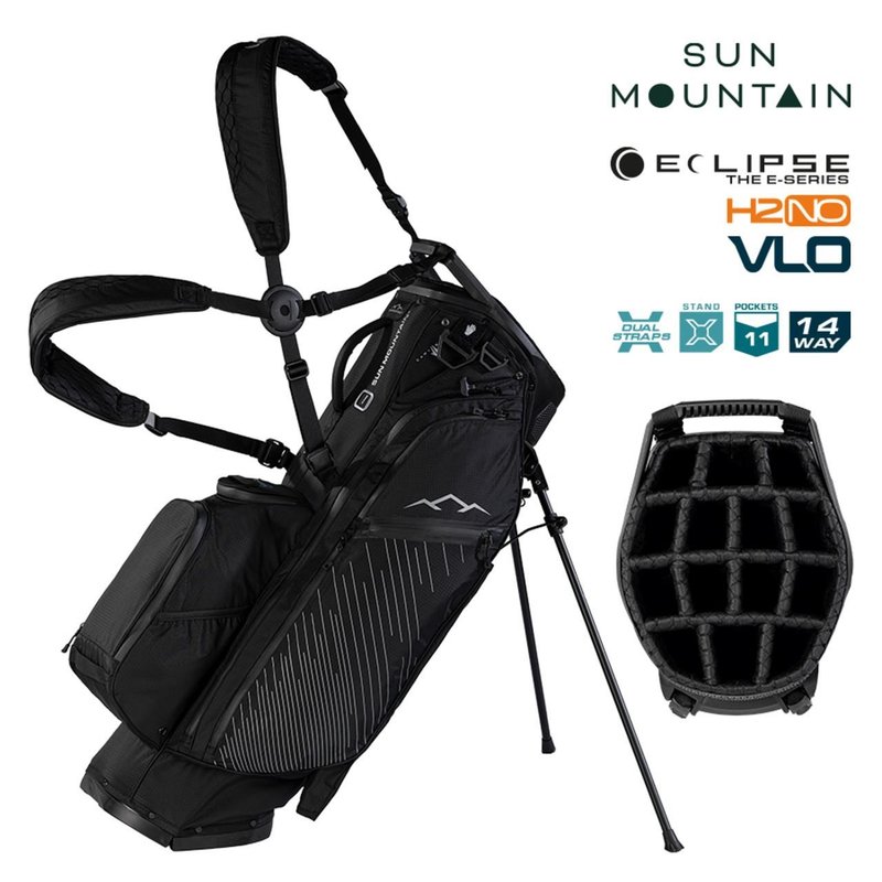 Sun Mountain H2NO E-4.5 14 Way VLO bolsa stand impermeable, negro/acero