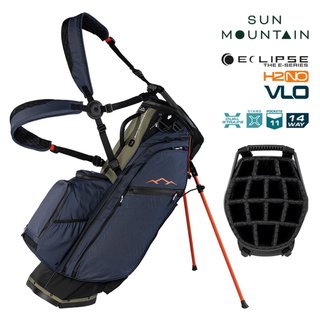Sun Mountain H2NO E-4.5 14 Way VLO stand bag impermeable, negro/tinta/oliva