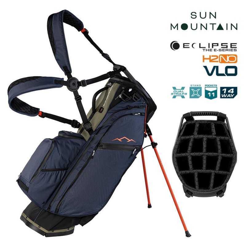 Sun Mountain H2NO E-4.5 14 Way VLO stand bag impermeable, negro/tinta/oliva