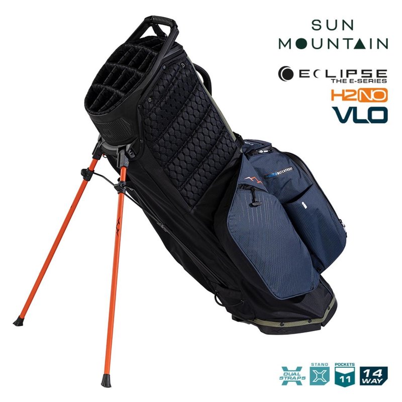 Sun Mountain H2NO E-4.5 14 Way VLO stand bag impermeable, negro/tinta/oliva