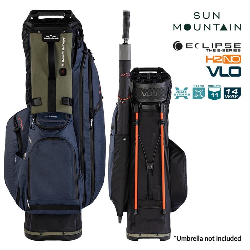 Sun Mountain H2NO E-4.5 14 Way VLO stand bag impermeable, negro/tinta/oliva