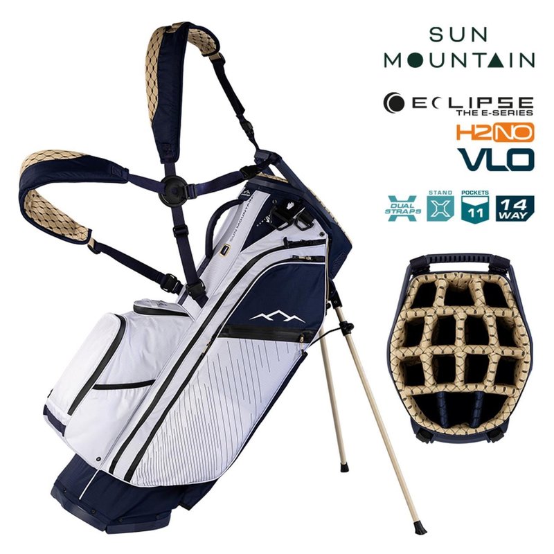 Sun Mountain H2NO E-4.5 14 Way VLO stand bag impermeable, navy/gold/white