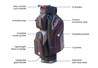 Motocaddy NEW Lite-Series cart bag, negro/azul