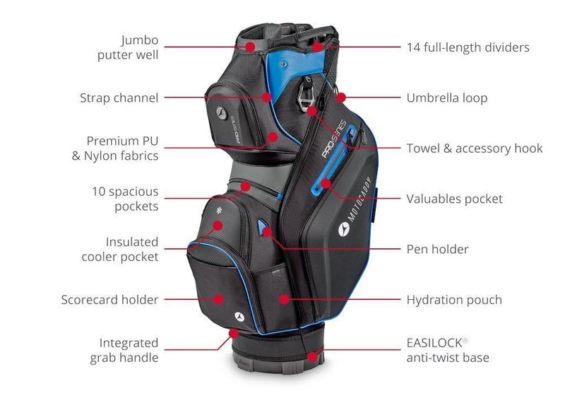 Motocaddy Pro-Series cart bag, negro/carbón