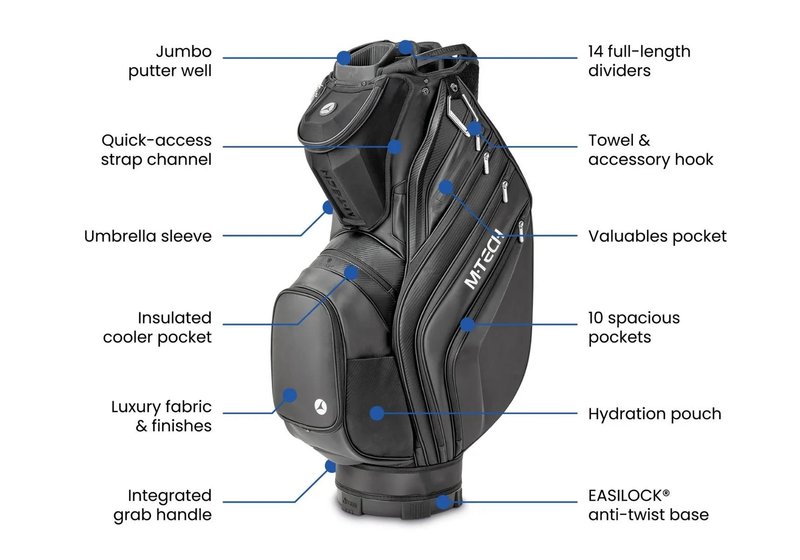 Motocaddy NEW M-TECH cart bag, negro/carbón