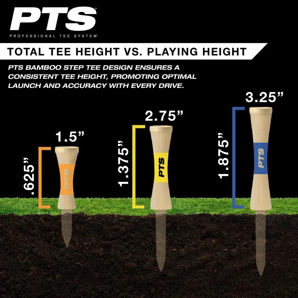 Pride Sports PTS Bamboo Step Tees 38mm (1 1/2"), 50 tees, naranja