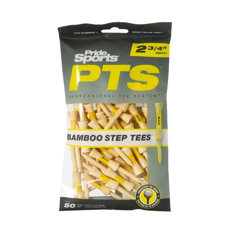 Pride Sports PTS Bamboo Step Tee 69 mm (2 3/4"), 50 tees, amarillo