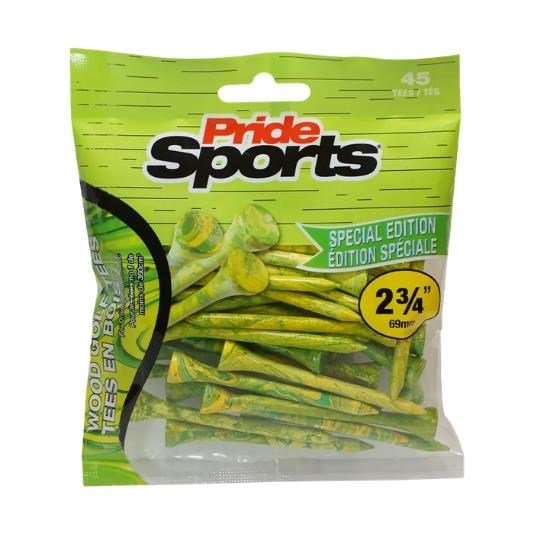 Pride Sports Special Edition Paint Splatter Tees (45 tees) 69 mm (2 3/4"), verde/amarillo