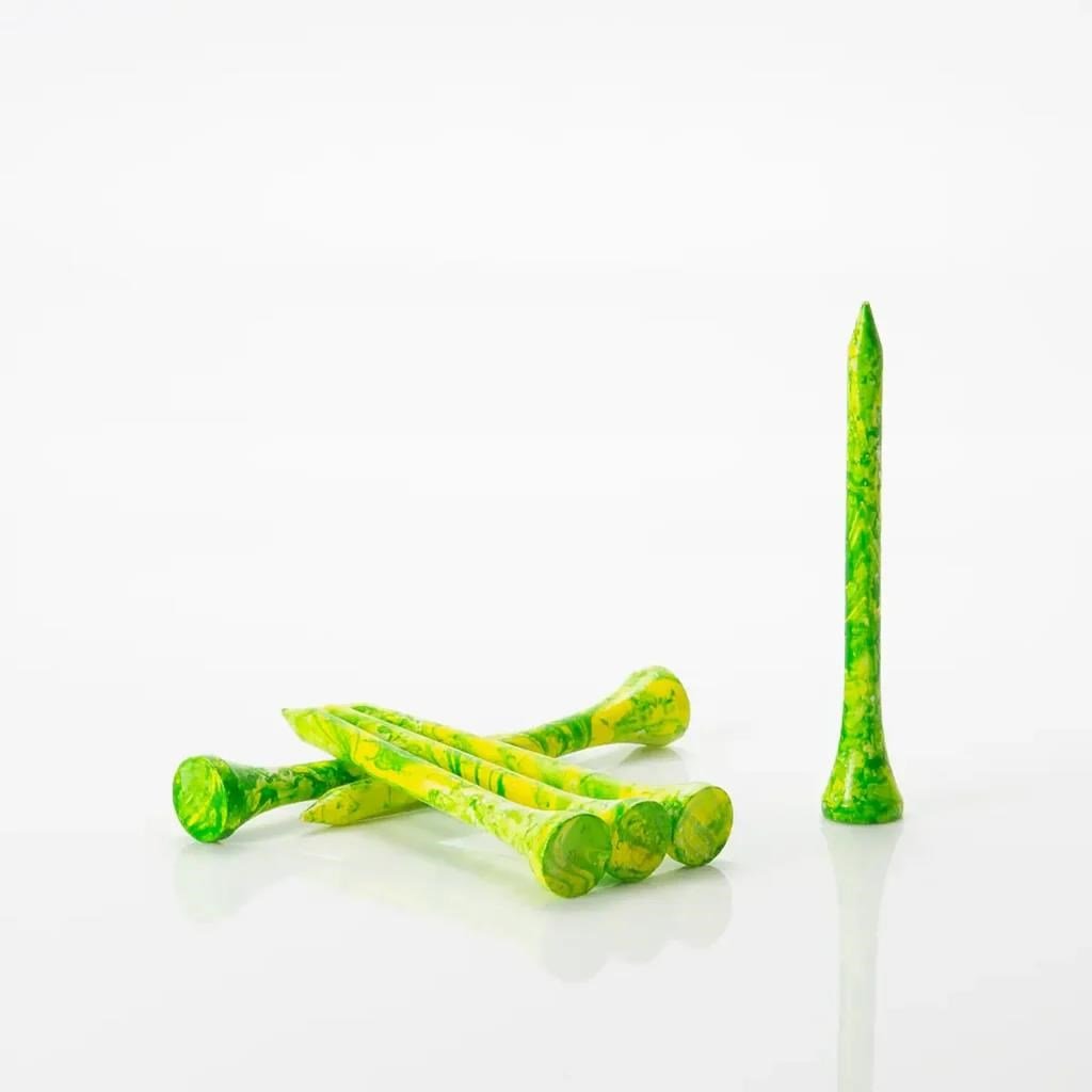 Pride Sports Special Edition Paint Splatter Tees (45 tees) 69 mm (2 3/4"), verde/amarillo