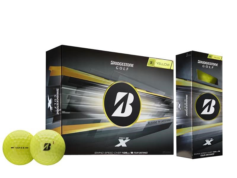 Bridgestone Tour B X pelotas de golf 2026, amarillas