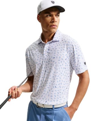 Nike Par polo de hombre, blanco/azul trabajo