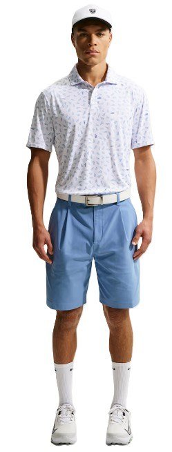 Nike Par polo de hombre, blanco/azul trabajo