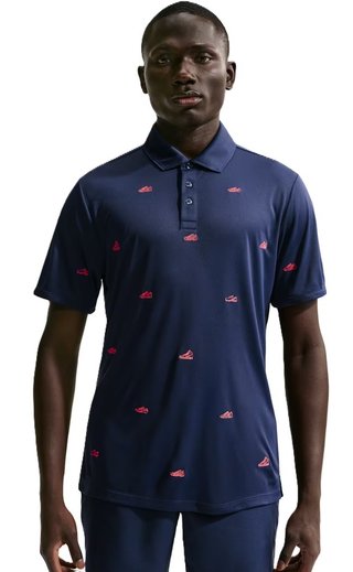 Nike Par polo de hombre, navy/hot lava