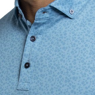KJUS Lance Printed polo de hombre, atlas blue