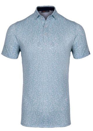 KJUS Lance Printed polo de hombre, riverbank/white