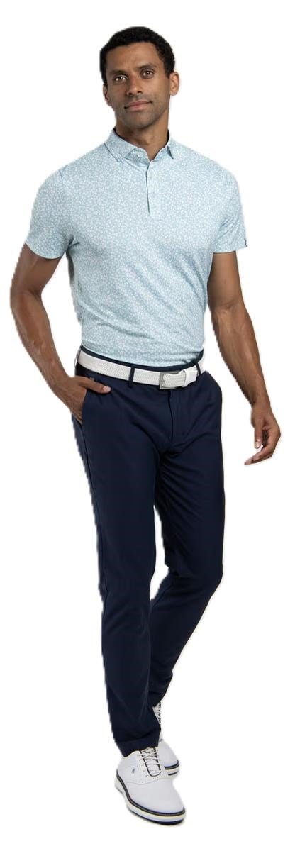 KJUS Lance Printed polo de hombre, riverbank/white