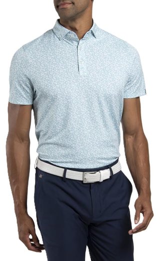 KJUS Lance Printed polo de hombre, riverbank/white