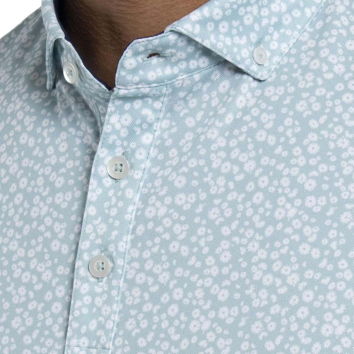 KJUS Lance Printed polo de hombre, riverbank/white