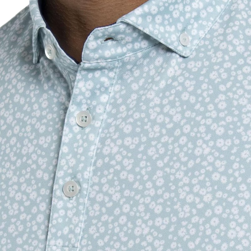 KJUS Lance Printed polo de hombre, riverbank/white