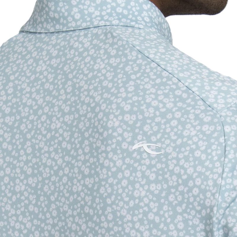 KJUS Lance Printed polo de hombre, riverbank/white