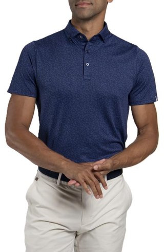 KJUS Lance Printed polo de hombre, atlanta blue