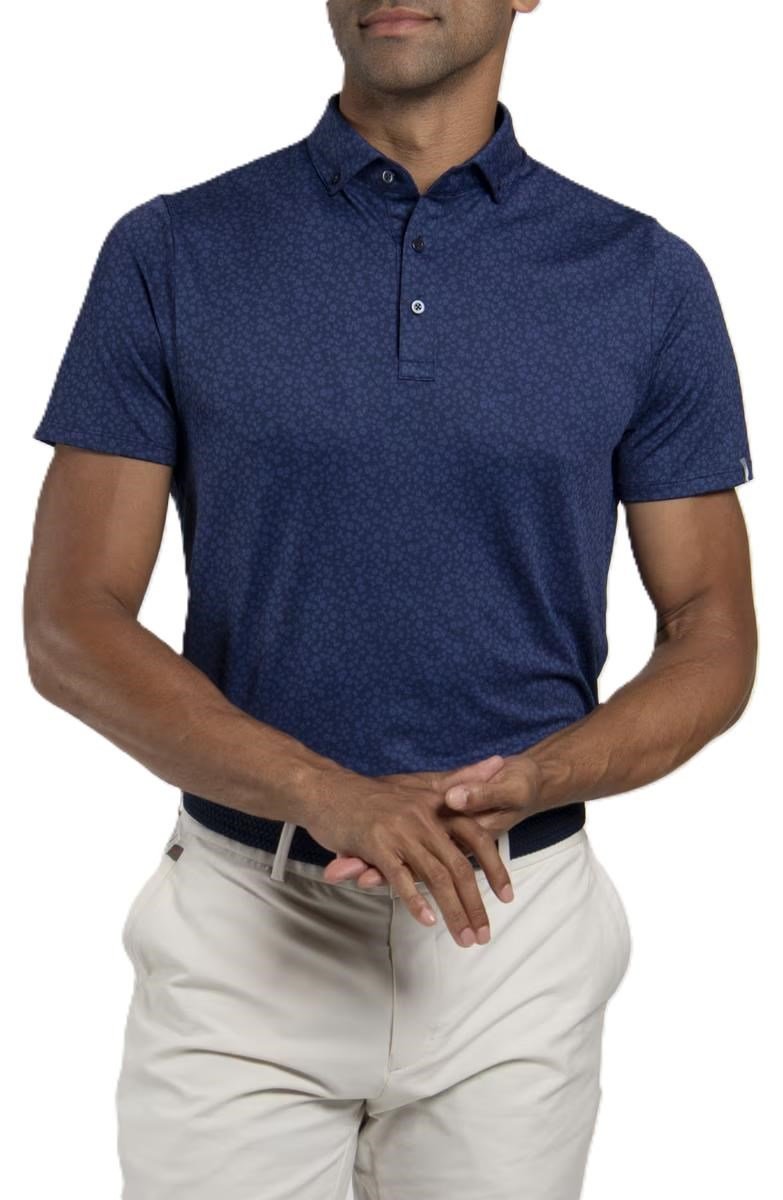 KJUS Lance Printed polo de hombre, atlanta blue