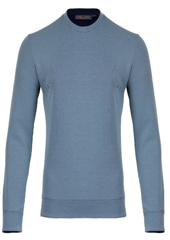 KJUS Essentials Crew Neck sudadera de hombre, riverbank/atlanta blue