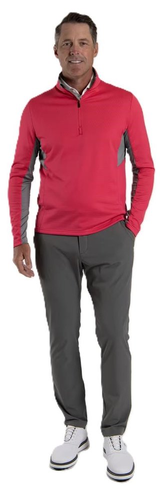 KJUS Hydraulic Midlayer Half-Zip sudadera de hombre, rhubarb/pewter