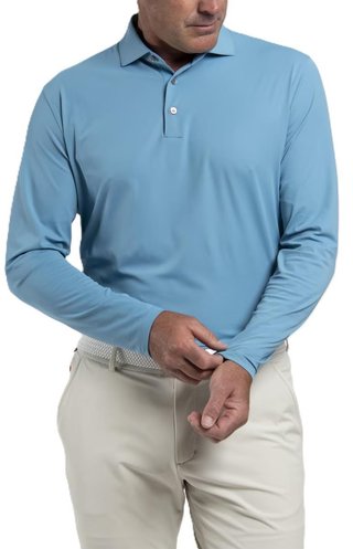 KJUS Cool Point Longsleeve polo de hombre, atlas blue