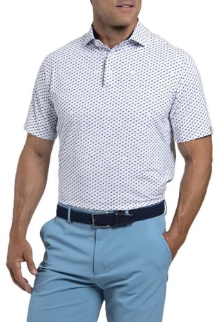KJUS Golfer polo de hombre, blanco/atlanta blue