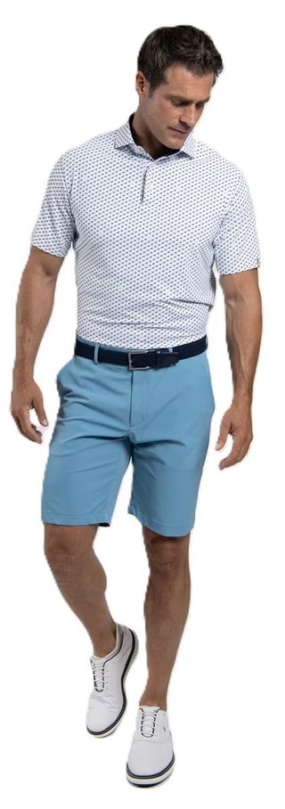 KJUS Golfer polo de hombre, blanco/atlanta blue