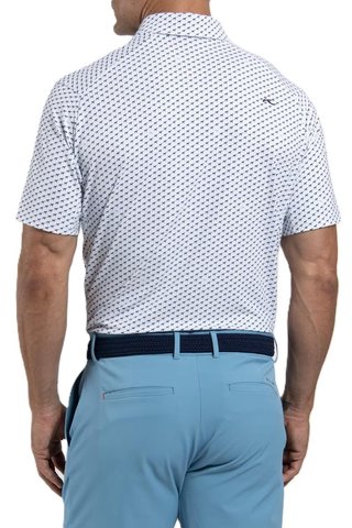 KJUS Golfer polo de hombre, blanco/atlanta blue
