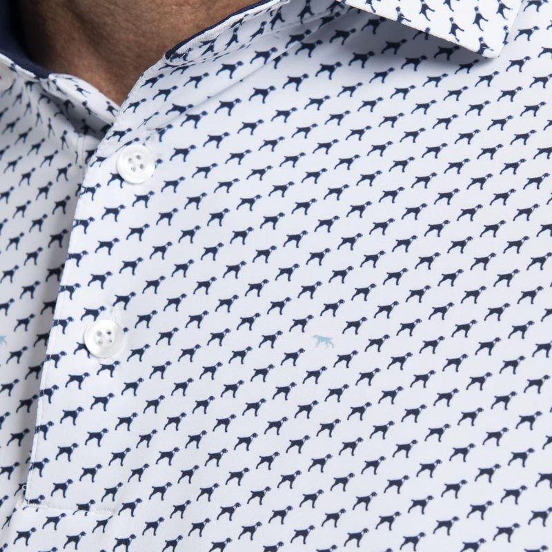 KJUS Golfer polo de hombre, blanco/atlanta blue