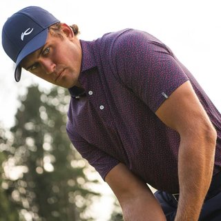 KJUS Golfer polo de hombre, rhubarb/atlanta blue