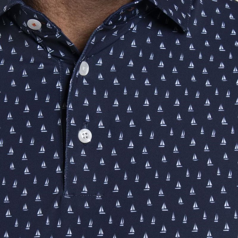KJUS Golfer polo de hombre, atlanta blue/white