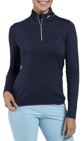 KJUS Collagen Midlayer Half-Zip sudadera de mujer, atlanta blue