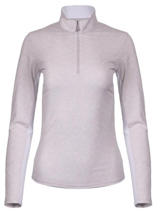 KJUS Sunshine Printed Half-Zip sudadera de mujer, oyster/white
