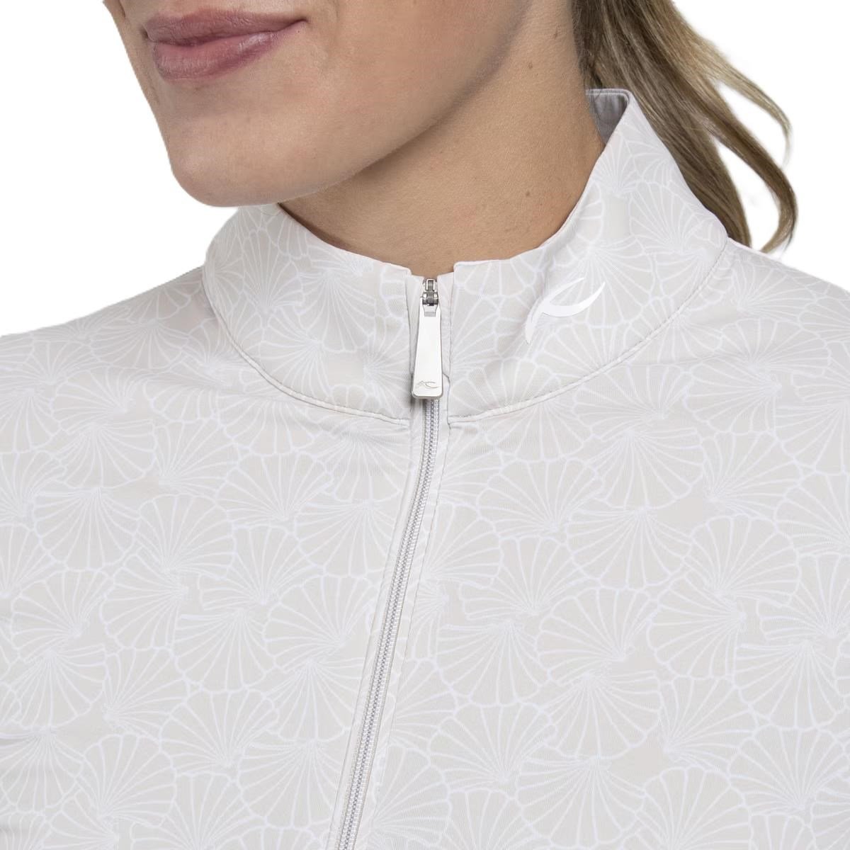 KJUS Sunshine Printed Half-Zip sudadera de mujer, oyster/white