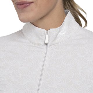 KJUS Sunshine Printed Half-Zip sudadera de mujer, oyster/white