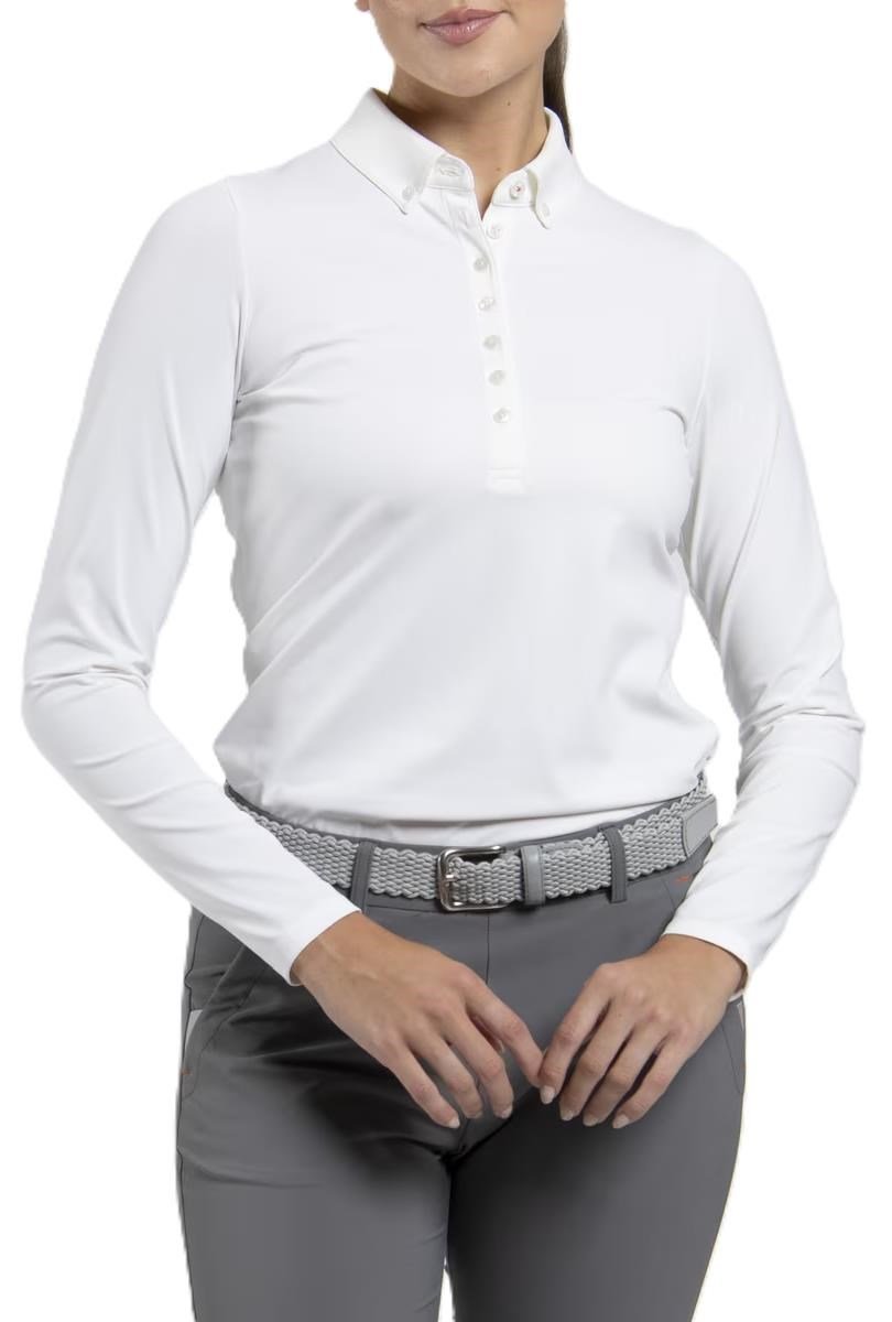 KJUS Catalina Cool longsleeve polo de mujer de manga larga, blanco