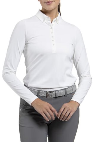 KJUS Catalina Cool longsleeve polo de mujer de manga larga, blanco