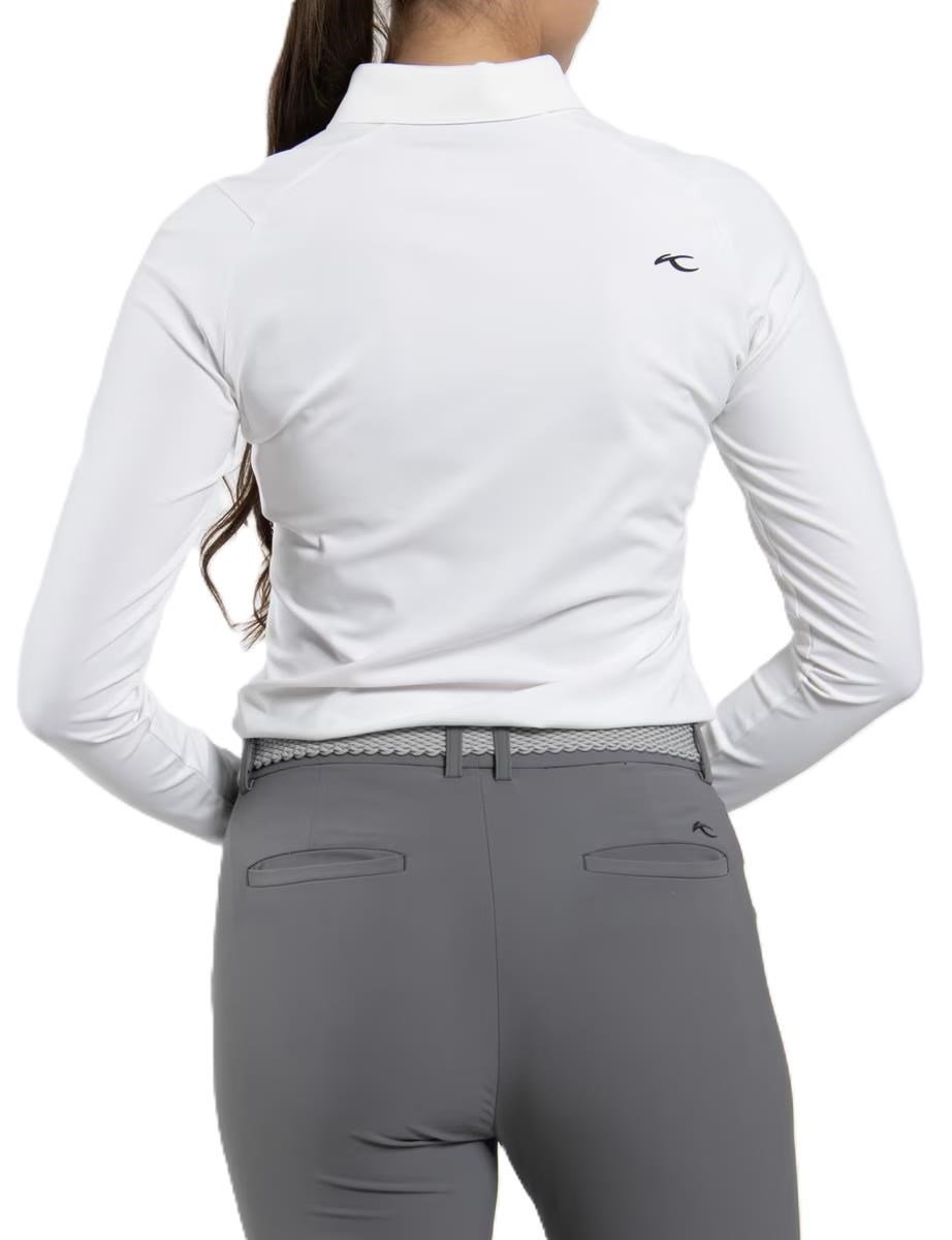 KJUS Catalina Cool longsleeve polo de mujer de manga larga, blanco